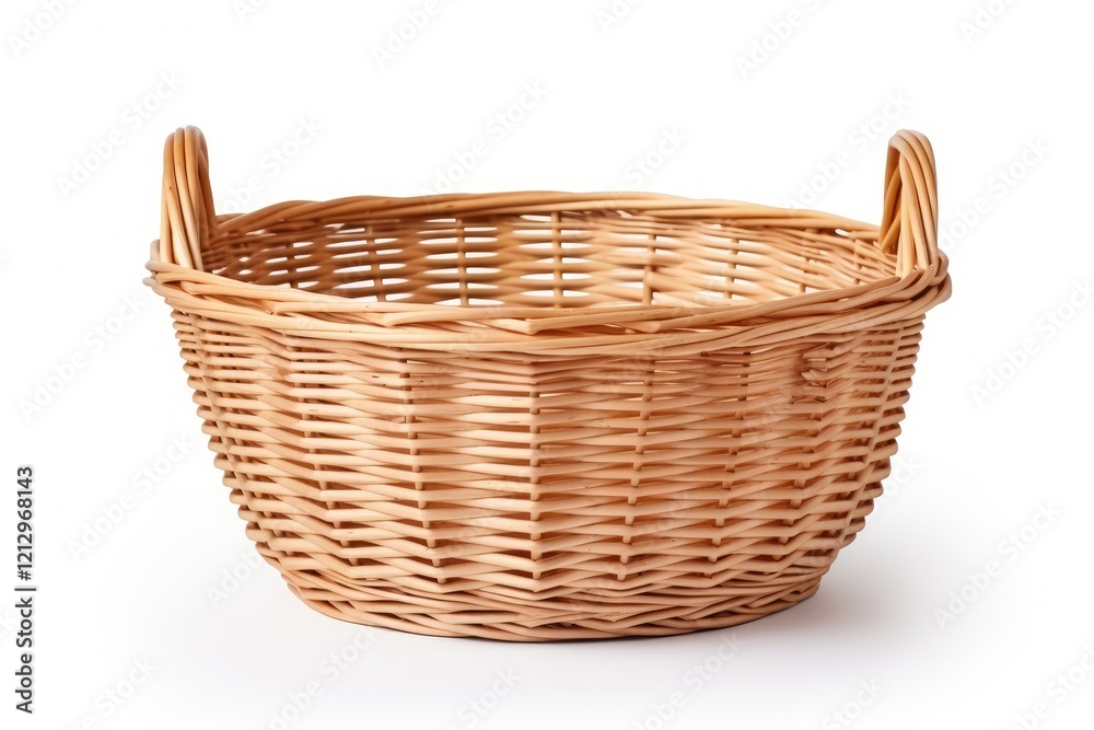 Isolated wicker basket with clipping path Isolated wicker basket with clipping path