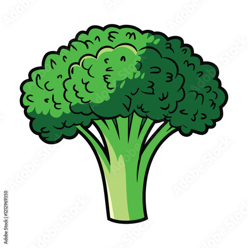 Fresh broccoli vegetable icon. Nature-inspired design symbolizing healthy food. Flat vector illustration, ideal for packaging, menus, or eco friendly concepts.