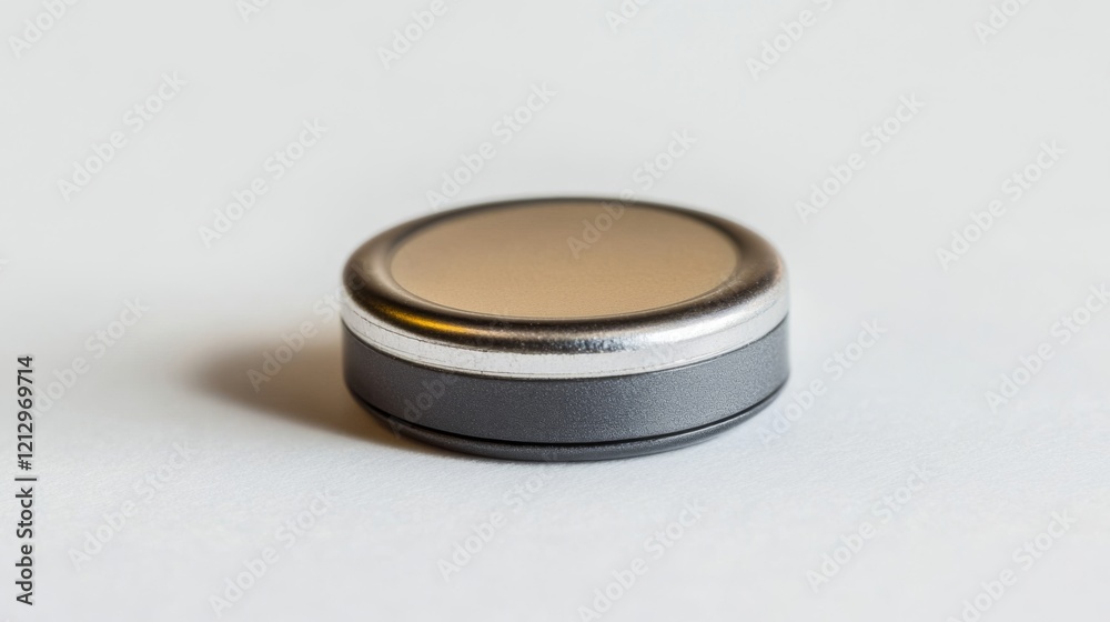 Close-up of a Modern Gray and Silver Control Button Close-up of a Modern Gray and Silver Control Button