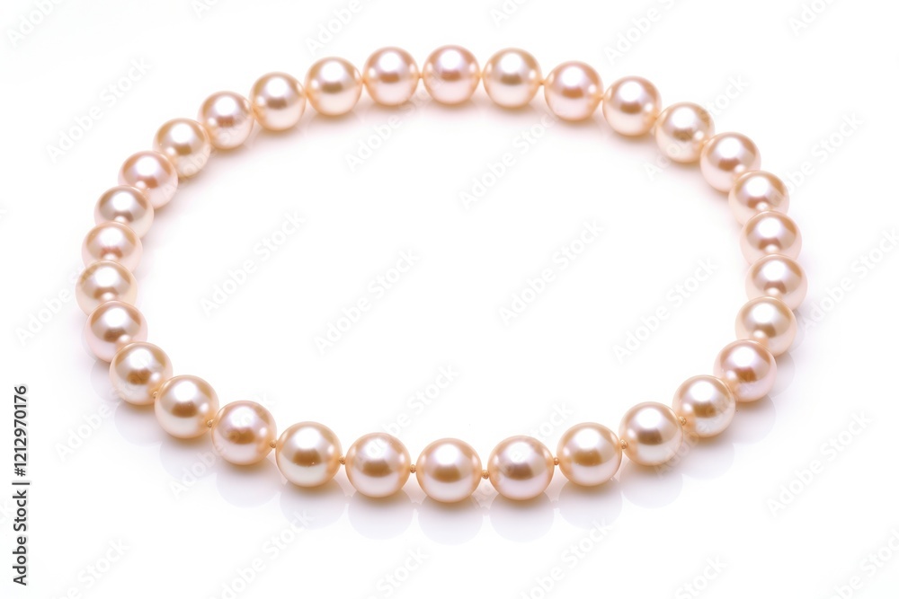 Beautiful Pearl Necklace Accessory for Bridal and Anniversary Celebrations on White Background Beautiful Pearl Necklace Accessory for Bridal and Anniversary Celebrations on White Background