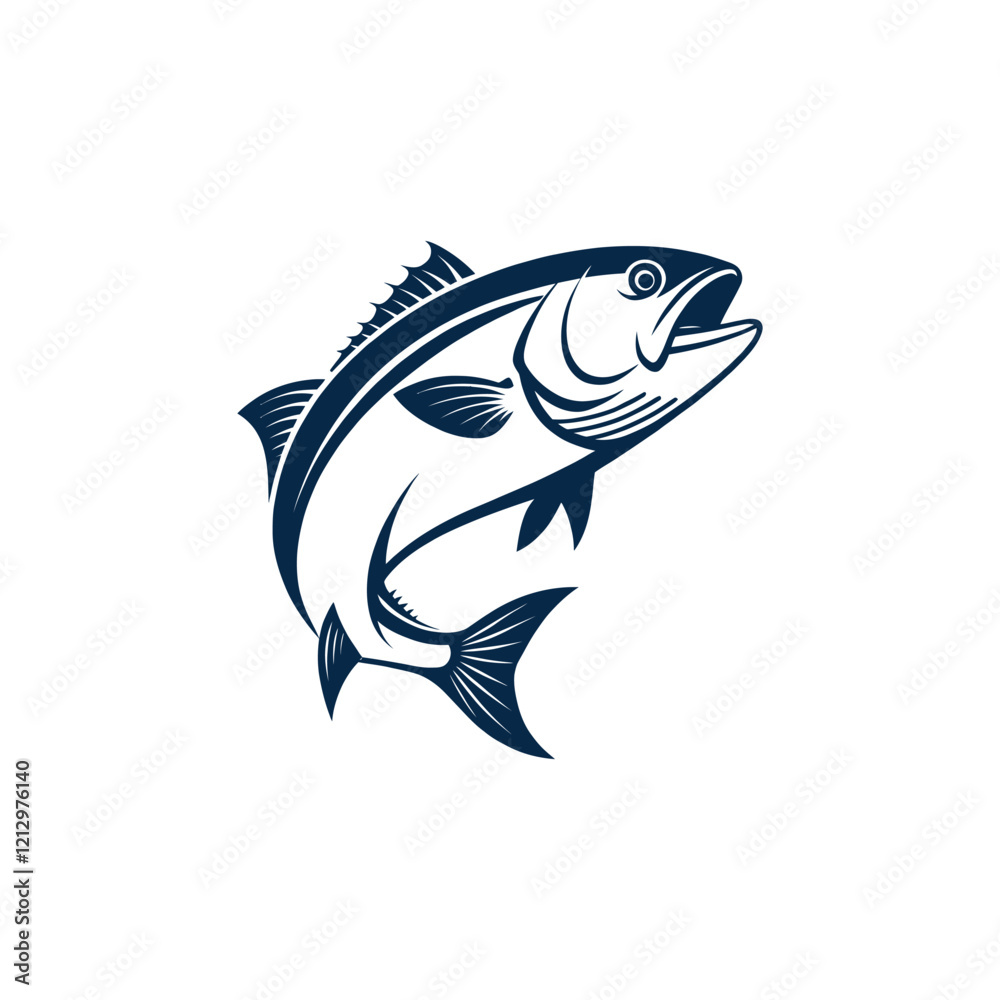 fish logo silhouette vector line art logo design fish logo silhouette vector line art logo design