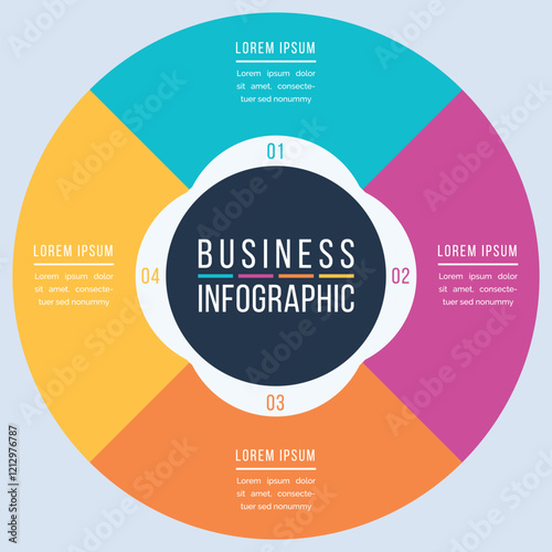 Circle infographic design 4 steps