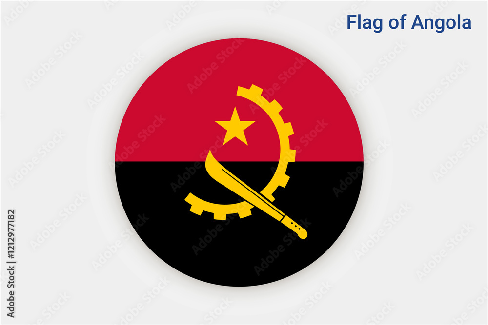 High detailed flag of Angola. National Angola flag. Africa. 3D illustration. High detailed flag of Angola. National Angola flag. Africa. 3D illustration.
