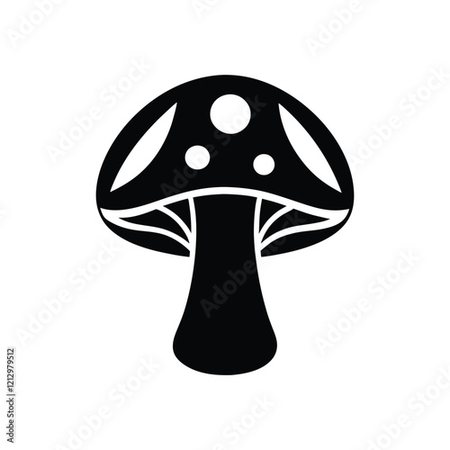 vector silhouette of a mushroom, black mushroom icon