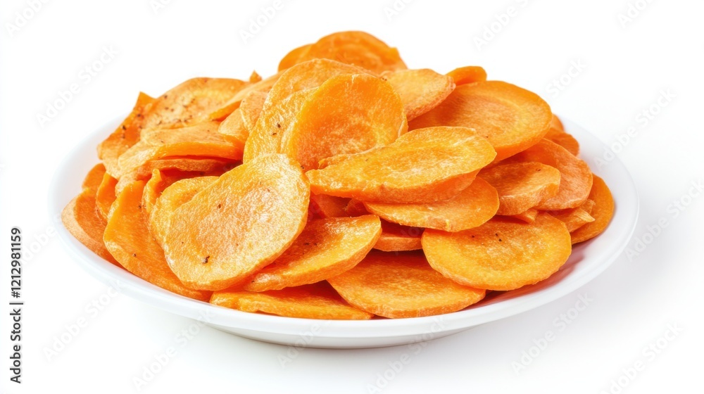 A plate of tangy quick-pickled carrots, thinly sliced and marinated in vinegar, sugar A plate of tangy quick-pickled carrots, thinly sliced and marinated in vinegar, sugar