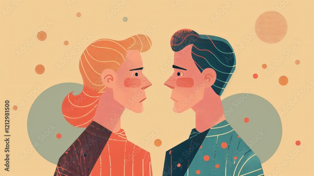Parkinson's Disease Affected Couple Flat Vector Illustration Parkinson's Disease Affected Couple Flat Vector Illustration