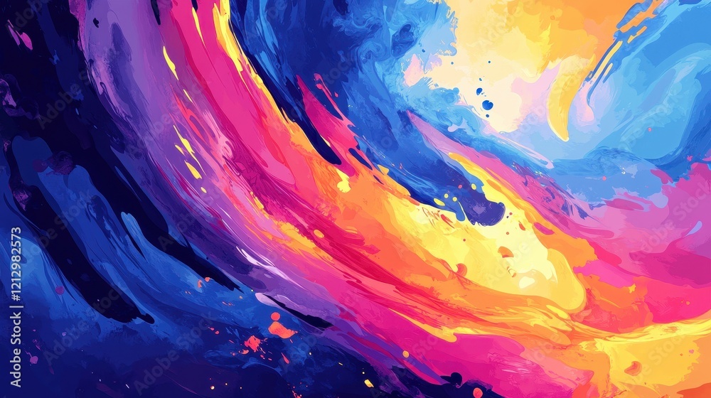 custom made wallpaper toronto digitalAbstract Colorful Swirls Paint Design Artwork