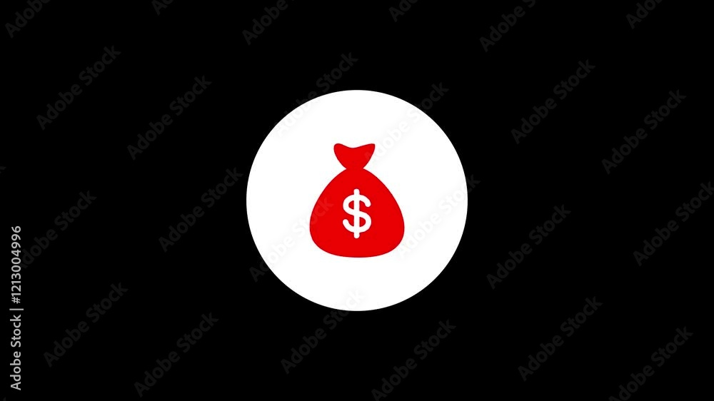 dolar logo icon loopout animation, glow coloring funny moving dolar animation.