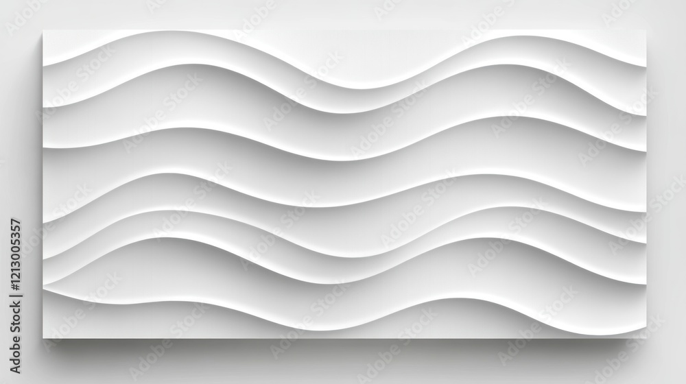 Obraz premium White wave wall panel design, modern interior, minimalist background