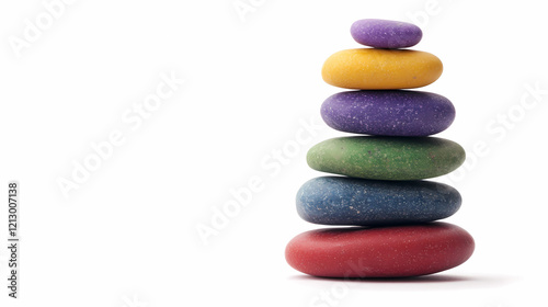 Chakra Stones with a white backround photo