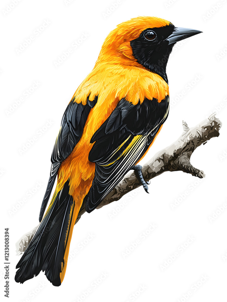 Fototapeta premium Bird, Yellow Backed, Amazon, Pantanal, Forest, Amazon Rainforest, Nature, Art, Image, with Transparent Background PNG, for Stickers, T-Shirt Print, Cap, Mug, Flip Flops, Mousepad, Transparent PNG