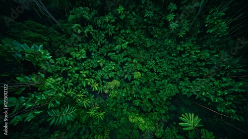 Aerial View of Dense Tropical Forest