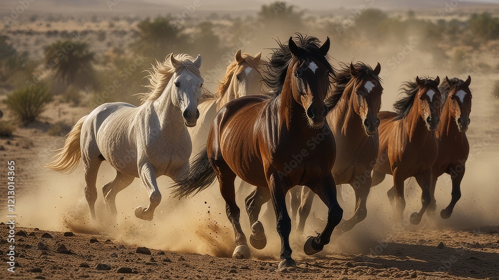 Fototapeta premium horses in the desert
