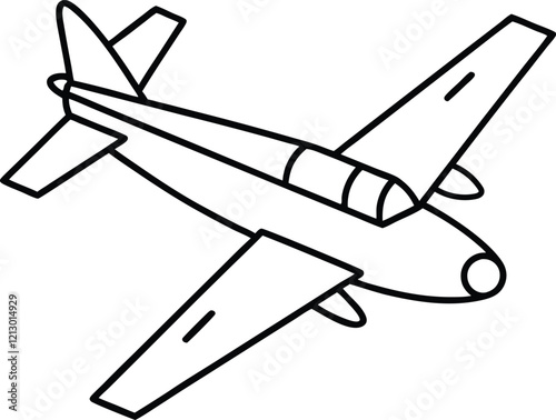 North American F-86 sabre aircraft line art vector