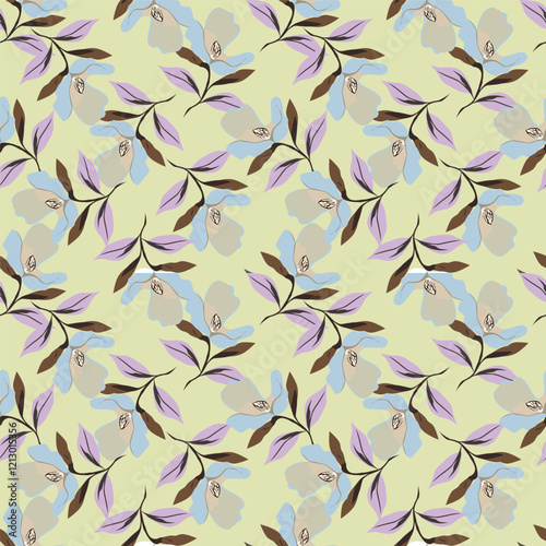 Wallpaper Mural Seamless floral pattern Torontodigital.ca