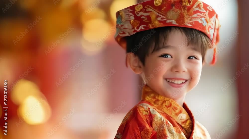 Joyful child in traditional outfit smiling and celebrating cultural heritage Joyful child in traditional outfit smiling and celebrating cultural heritage