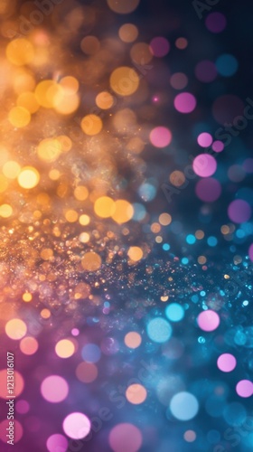 Swirling orbs of color come together in a dazzling display, capturing the joy and excitement of festivities. Soft lights merge, evoking a sense of wonder and delight.