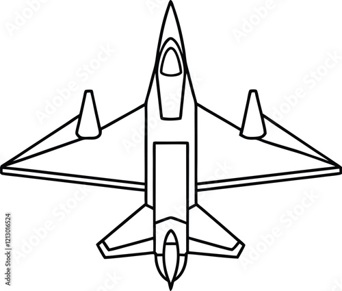 Sukhoi su 35 aircraft line art vector 