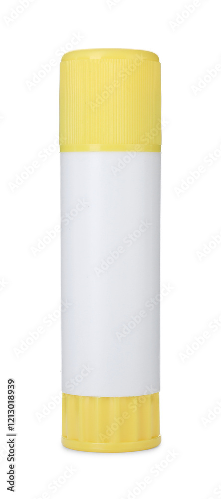 One glue stick isolated on white. Adhesive material One glue stick isolated on white. Adhesive material