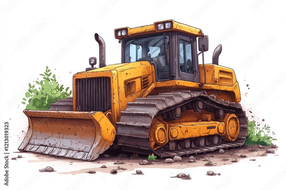 Yellow Bulldozer isolated on white background. Bulldozer icon. Construction Vehicle. Yellow Construction Bulldozer. Heavy yellow bulldozer on a white. Bulldozer tractor isolated on white Yellow Bulldozer isolated on white background. Bulldozer icon. Construction Vehicle. Yellow Construction Bulldozer. Heavy yellow bulldozer on a white. Bulldozer tractor isolated on white