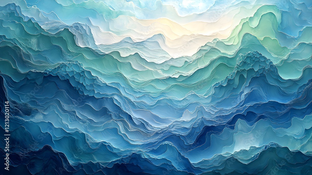 Tranquil Waves of Mindfulness: Abstract Watercolor Serenity - Generative AI