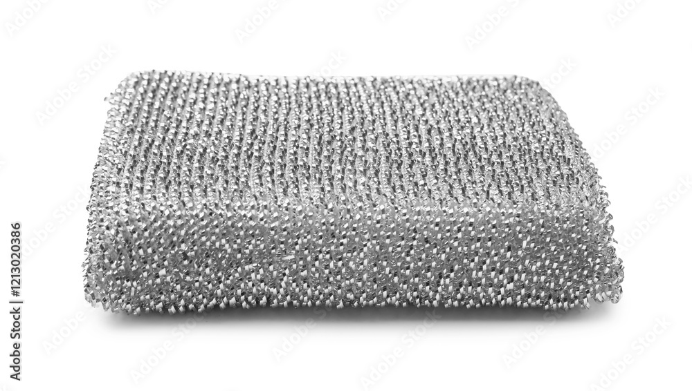 One lurex sponge isolated on white. Cleaning tool One lurex sponge isolated on white. Cleaning tool