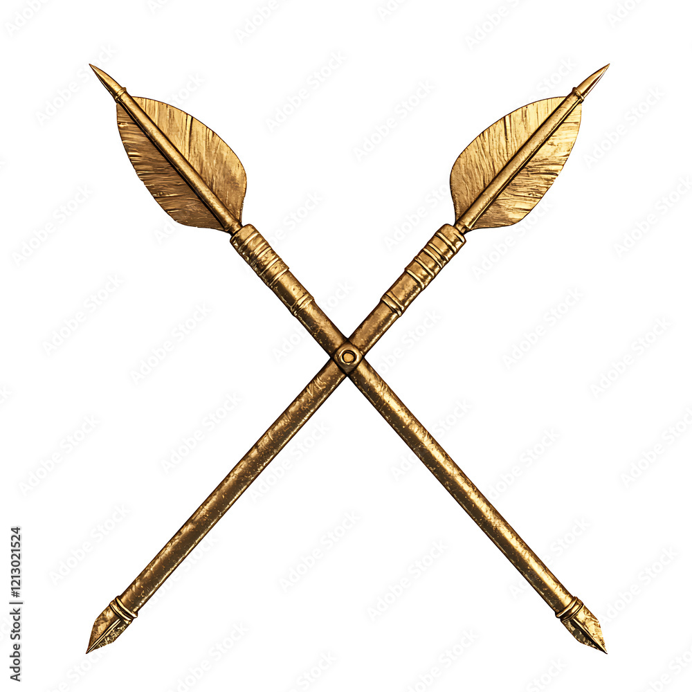 two golden arrow arrows crossed isolated on white background.PNG two golden arrow arrows crossed isolated on white background.PNG