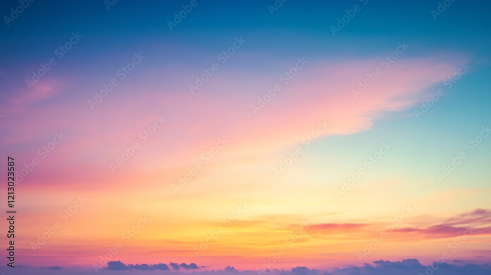 Fototapeta premium Vibrant Pastel Sunset Sky- Dreamy Colorscape Background