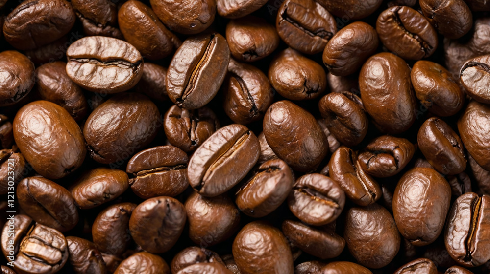 Fototapeta premium A seamless pattern of roasted coffee beans.