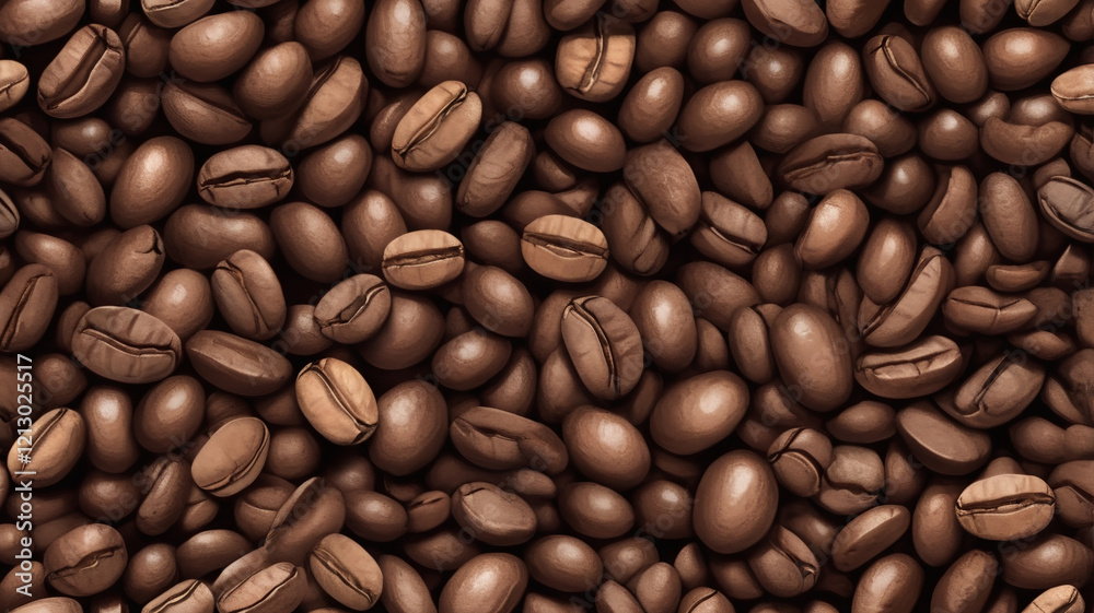 Fototapeta premium A seamless pattern of roasted coffee beans.