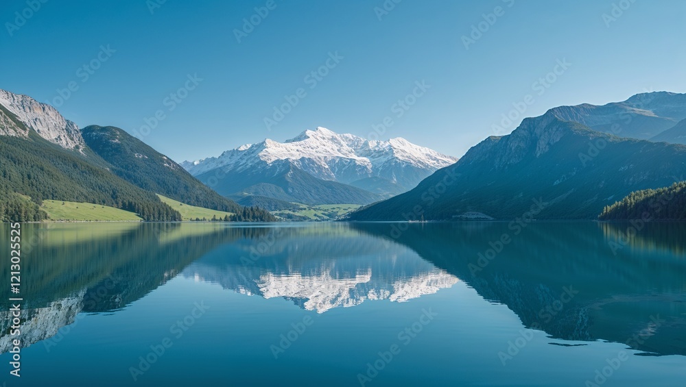 Breathtaking Views of a Glacial Lake Surrounded by Majestic Mountains Breathtaking Views of a Glacial Lake Surrounded by Majestic Mountains