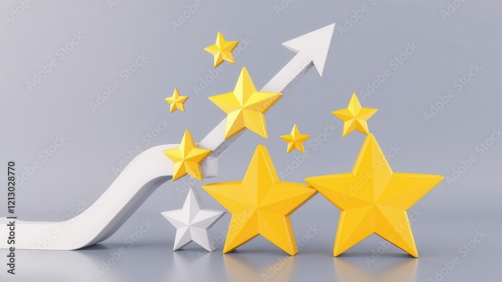 Fototapeta premium Graph with stars. Concept for achieving goals.