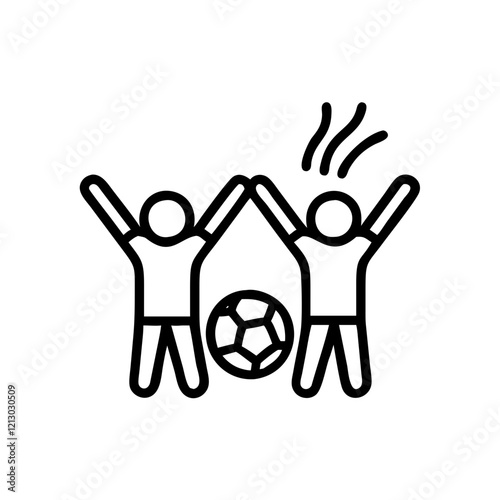 Jubelnde Fußballspieler Kinder Erwachsene Fußball Symbol