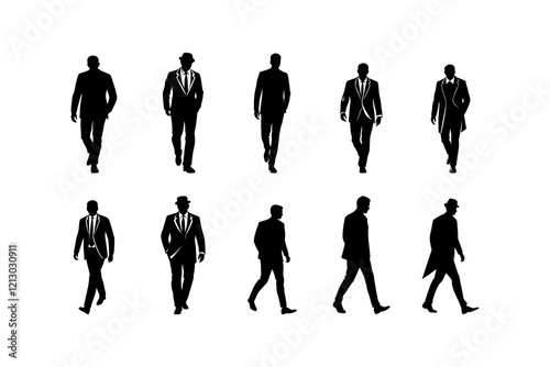 Businessman group silhouette