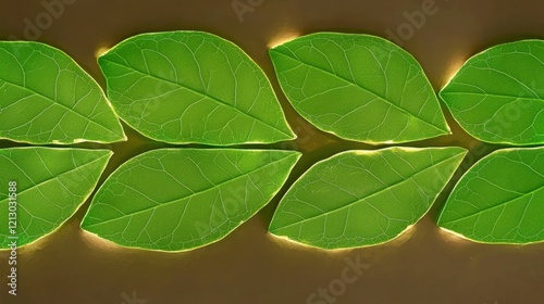 Fresh Green Leaves with Light Background for Nature Themes