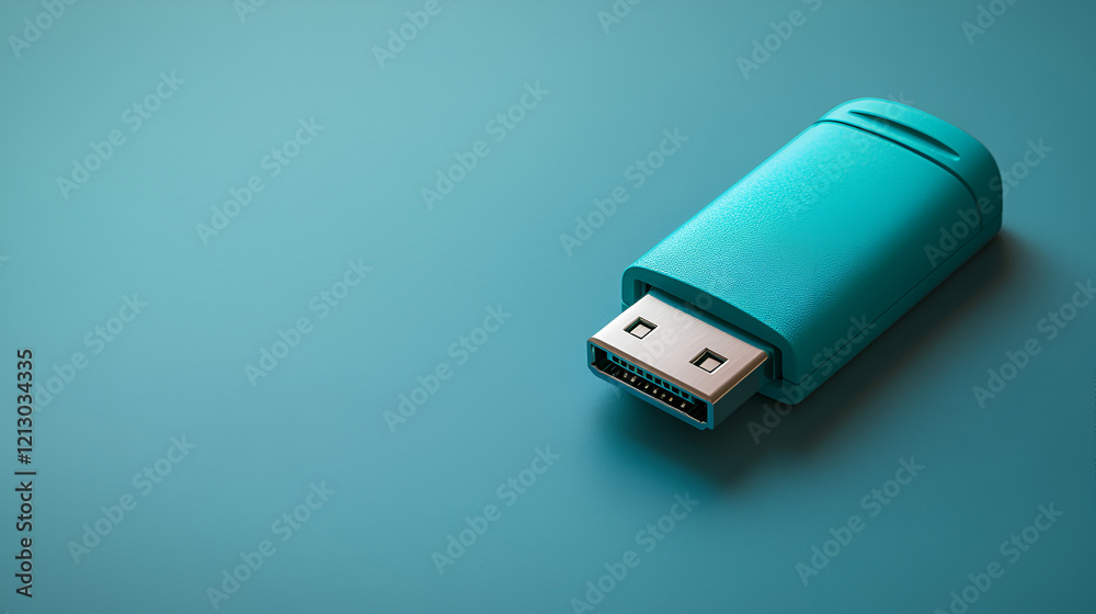 Fototapeta premium Minimalist isolated flash drive for study files on 