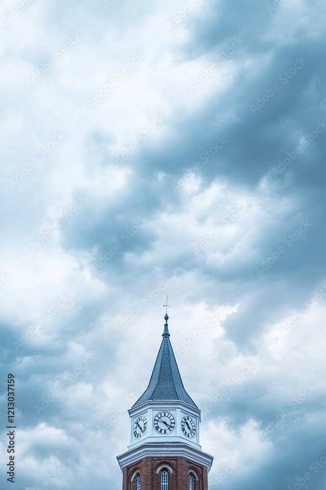 dynamic shot of historic clock tower against dramatic cloudy sky with rich textures and bold contrasts dynamic shot of historic clock tower against dramatic cloudy sky with rich textures and bold contrasts