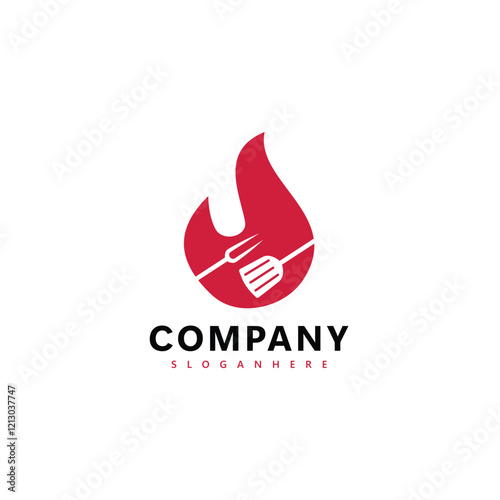 Barbecue logo design symbol icon illustration