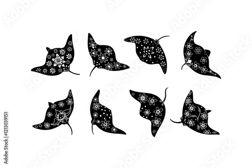 Stingray silhouette set