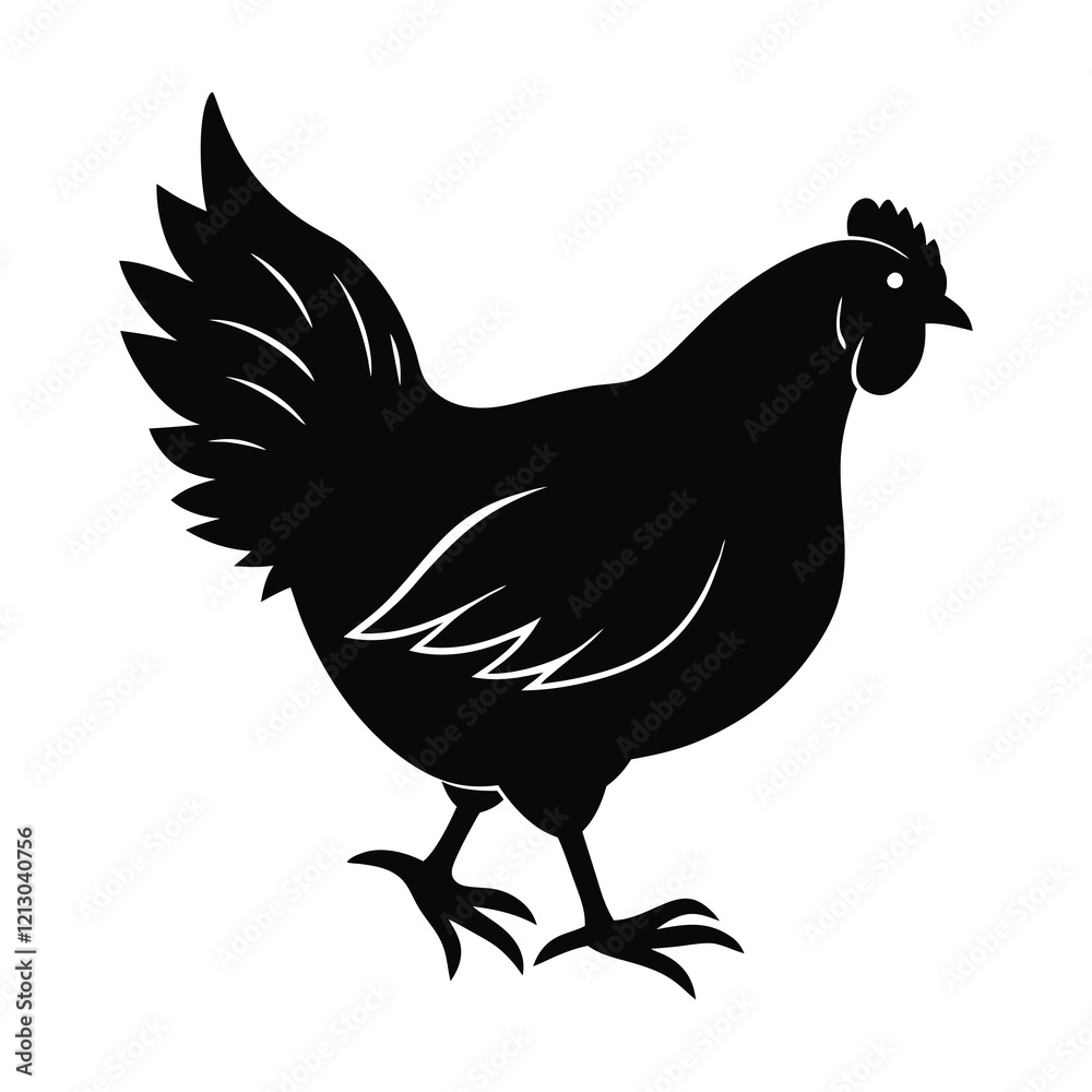 Fototapeta premium Chicken silhouette of illustration art
