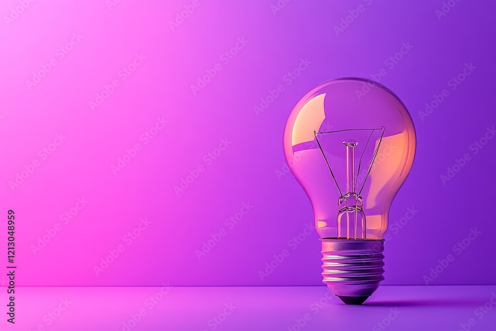 Bright Ideas Illuminated - A single light bulb glows against a vibrant purple background, symbolizing innovation and inspiration. Bright Ideas Illuminated - A single light bulb glows against a vibrant purple background, symbolizing innovation and inspiration.