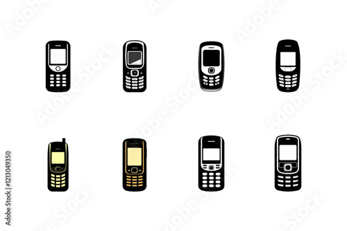 Button mobile phone silhouette