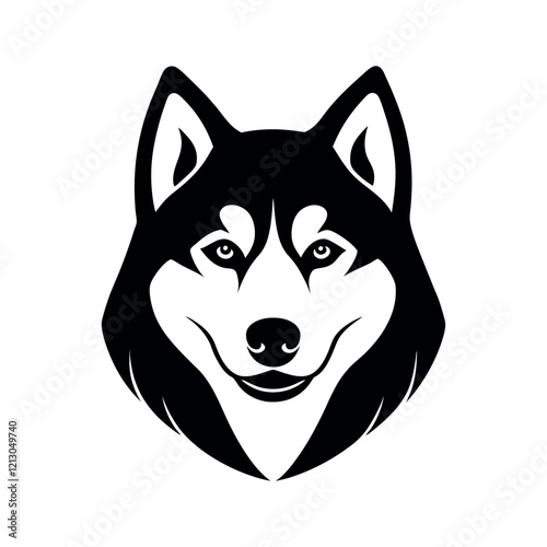 black and white dog vector illustration
