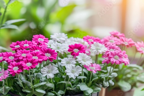 Wallpaper Mural In a sunny meadow, an abundance of white and pink spring daisies thrives Torontodigital.ca