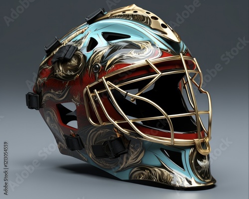 Protect Your Game with Cool Ice Hockey Goalie Mask Illustration