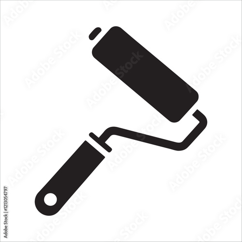 paint roller icon , vector silhouette
