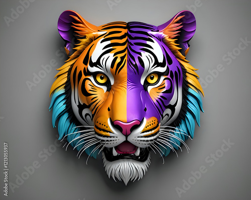 Tiger head vector.