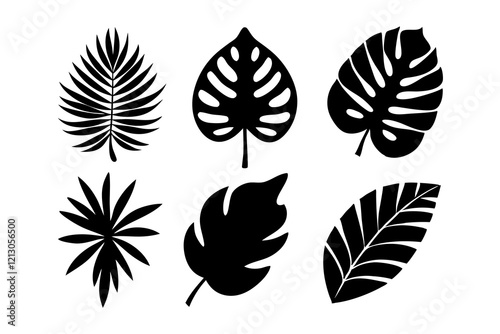 Summer leaves silhouette