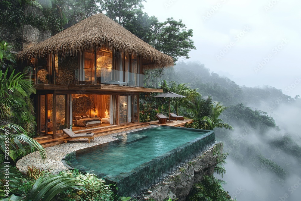 A wellness center focused on digital detoxification by eliminating screen time and featuring spa treatments, yoga classes, and meditation in a tranquil natural habitat