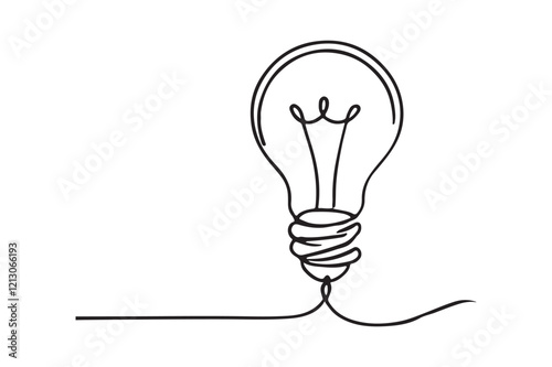 One continuous single line hand drawing of big lamp